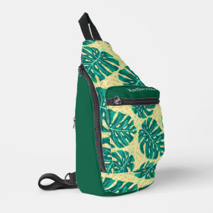 Bandolera Palm Beige Tropical Hunter Green