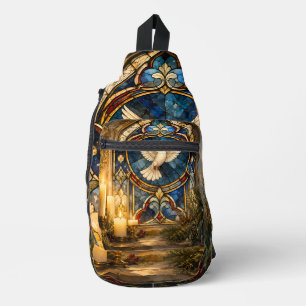 Bandolera Paloma de Vidrio Emplomado Navidad Ventana