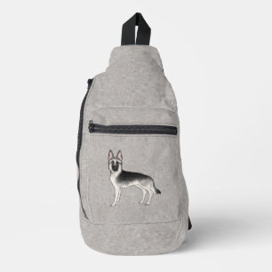 Bandolera Pastor Alemán de Sable Plateado Perro de Dibujos A