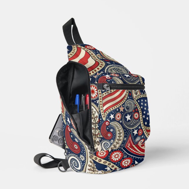 Bandolera Patriotic Paisley (Abierto)