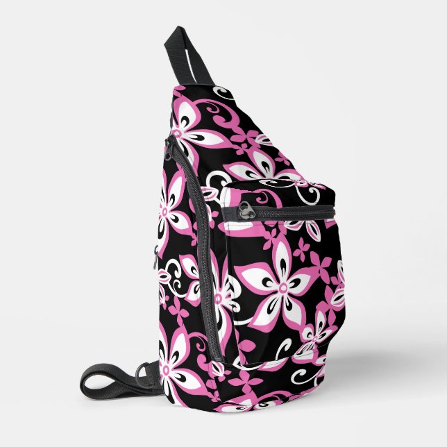 BANDOLERA PATRÓN ALOHA HAWAII EN NEGRO/ROSA (Esquina izquierda)