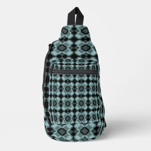 Bandolera Patrón Argyle de Cuadros Azules y Negros