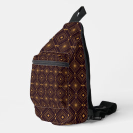 Bandolera patrón Art Deco con formas geométricas doradas