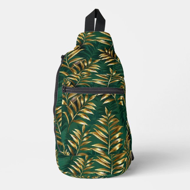 Bandolera Patrón continuo con helechos dorados (Anverso)
