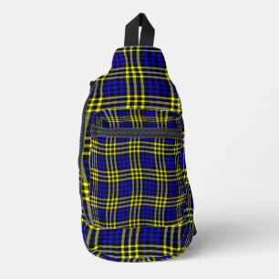 Bandolera Patrón continuo de cuadros azules y amarillos a cu