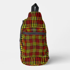 Bandolera Patrón continuo de cuadros escoceses rojo y amaril