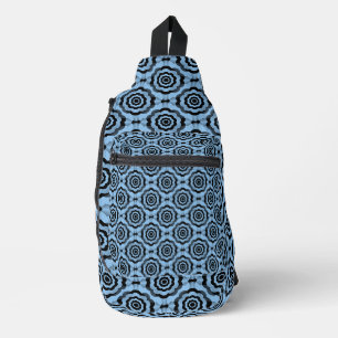 Bandolera Patrón continuo de flores azul negro