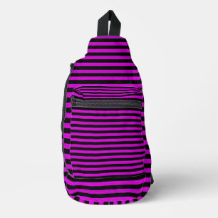 Bandolera Patrón continuo de rayas negras y rosas