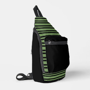 Bandolera Patrón continuo de rayas negras y verdes
