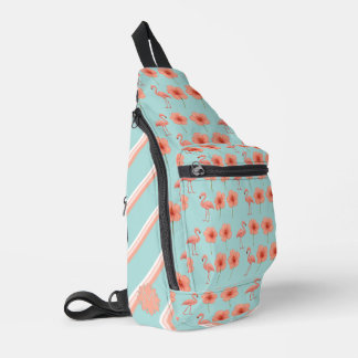 Bandolera Patrón de acuarela personalizado paraíso de flamen