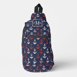 Bandolera Patrón De Armada Azul Y Blanco Rojo