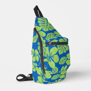 BANDOLERA PATRON DE BIKINI ROSA EN VERDE/AZUL