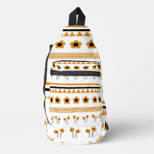 Bandolera Patrón de boho de triángulo de flor de banda de bo