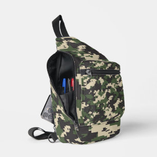 Bandolera Patrón de Camuflaje Digital Verde