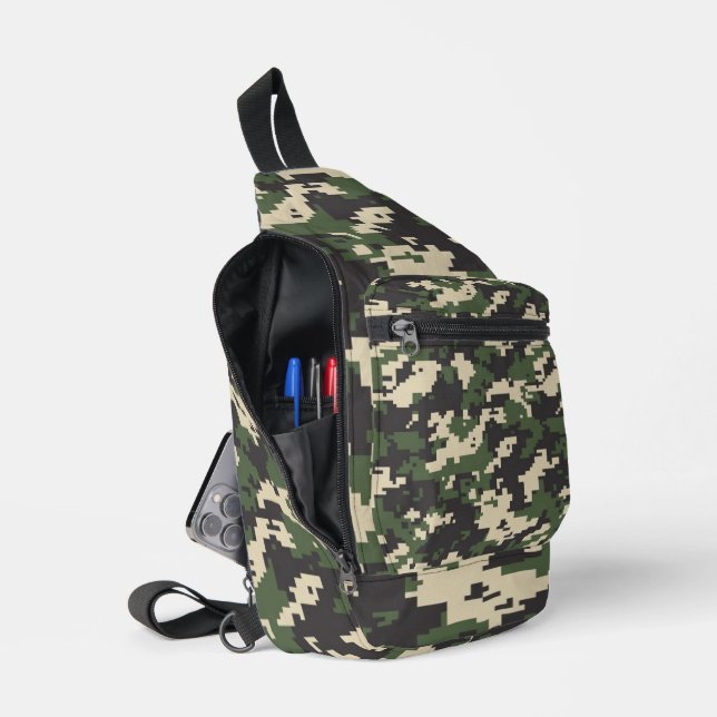 Bandolera Patrón de Camuflaje Digital Verde (Abierto)