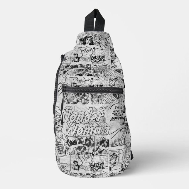 Bandolera Patrón de cómic vintage de Mujer Maravilla (Anverso)
