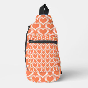 Bandolera Patrón de Corazones Blancos de Coral