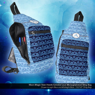 Bandolera Patrón de corazones de las estrellas de amor celes