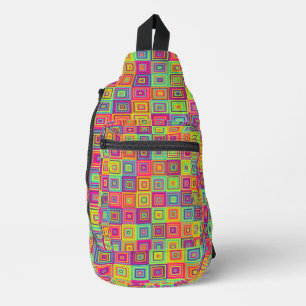 Bandolera Patrón de Cuadrados Coloridos