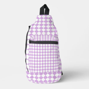 Bandolera Patrón de Cuadros Blancos y Morados