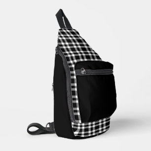 Bandolera Patrón de cuadros en blanco y negro
