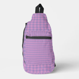 Bandolera Patrón de cuadros púrpura rosa