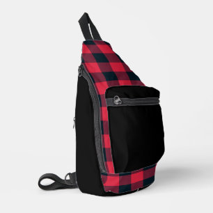 Bandolera Patrón de Cuadros Rojos y Negros