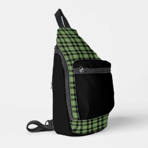 Bandolera Patrón de Cuadros Verde Negro