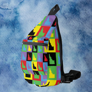 Bandolera Patrón de esquema de estado de arte pop de Idaho