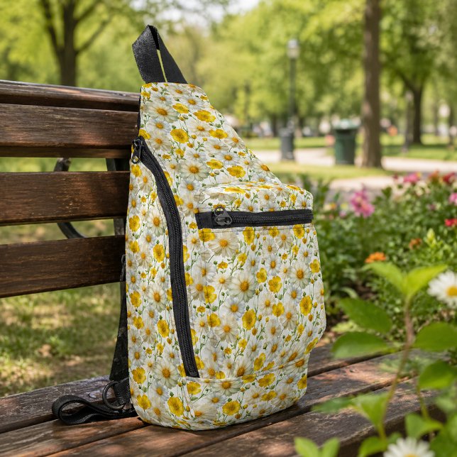 Bandolera Patrón de flores silvestres acuarela amarilla (Subido por el creador)