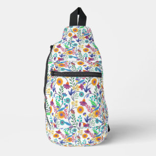 Bandolera Patrón de fondo floral exótico colorido-23145