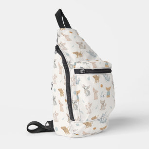 Bandolera Patrón de gato Sphynx lindo Monograma personalizad