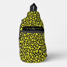 Bandolera Patrón de Guepardo Elegante Salvaje Negro y Amaril