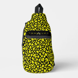 Bandolera Patrón de Guepardo Elegante Salvaje Negro y Amaril