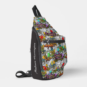 Bandolera Patrón de Hiphop coloreado de nombre personalizado