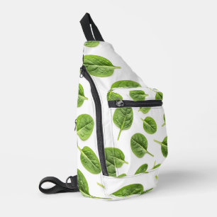 Bandolera Patrón de hoja de espinaca orgánica sin soldadura