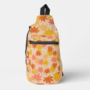 Bandolera Patrón de hojas florales y de 2000 de Naranja marr