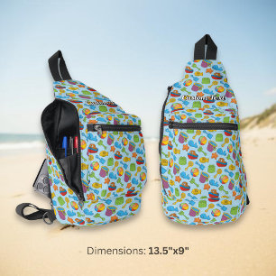 Bandolera Patrón de iconos de juguetes de playa
