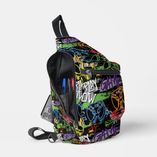 Bandolera Patrón de juego de grafiti neón