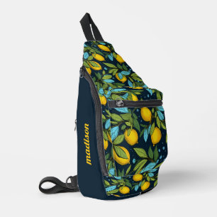 Bandolera Patrón de limón de nombre personalizado
