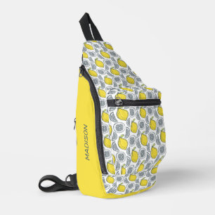 Bandolera Patrón de limón de nombre personalizado