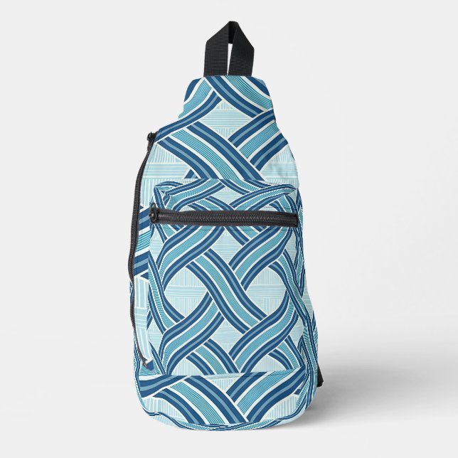 Bandolera Patrón de líneas azules (Anverso)