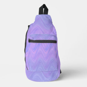 Bandolera Patrón de líneas onduladas púrpura rosa