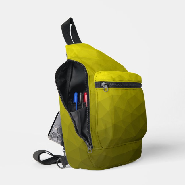 Bandolera Patrón de malla geométrica con gradiente amarillo (Abierto)