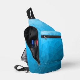 Bandolera Patrón de malla geométrica con gradiente de cian a