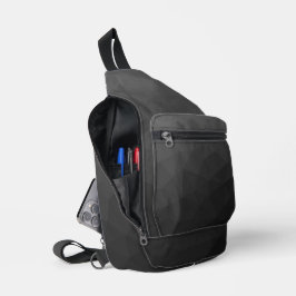 Bandolera Patrón de malla geométrica con gradiente gris oscu