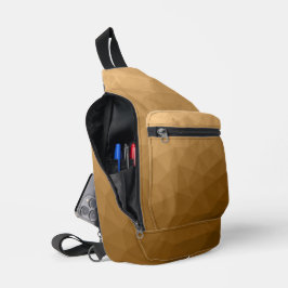 Bandolera Patrón de malla geométrica con gradiente marrón