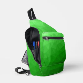 Bandolera Patrón de malla geométrica con gradiente verde cla