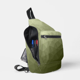 Bandolera Patrón de malla geométrica con gradiente verde mil