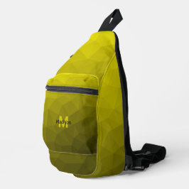 Bandolera Patrón de malla geométrica de gradiente Amarillo M